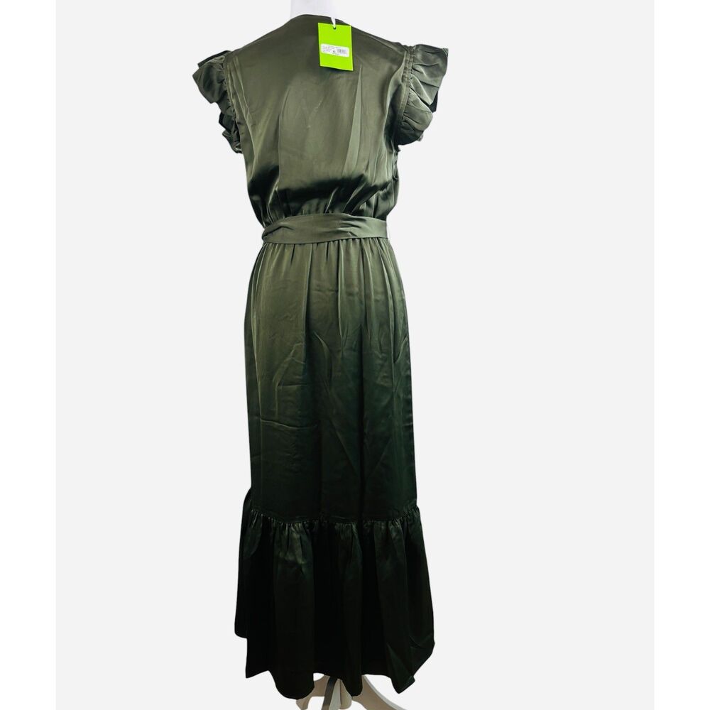 SAM EDELMAN GREEN SMOCKED ELASTIC WAIST DRESS SIZE 6 NWT - Picture 5 of 8